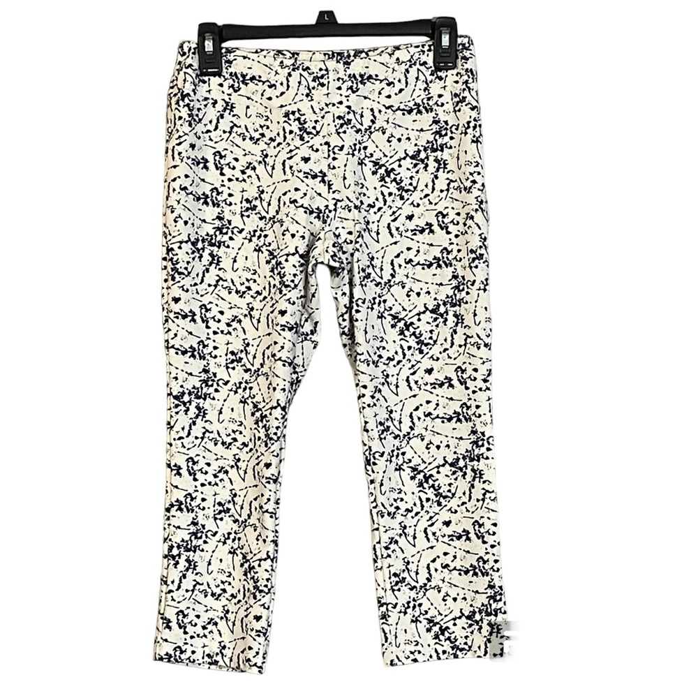 Insight calf length leggings, pale cream and blue. Women’s size 4
